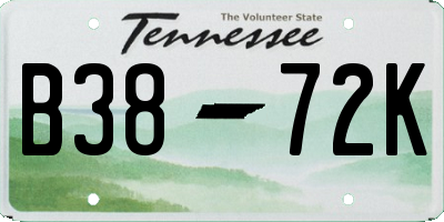 TN license plate B3872K