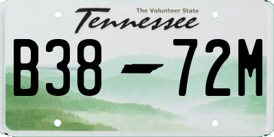 TN license plate B3872M