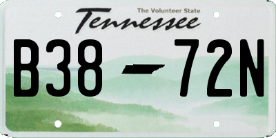 TN license plate B3872N