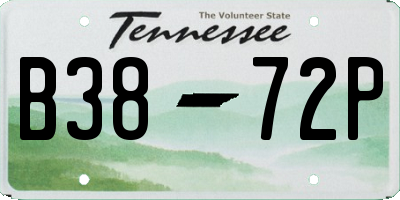 TN license plate B3872P