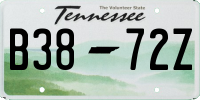 TN license plate B3872Z