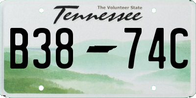 TN license plate B3874C