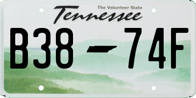 TN license plate B3874F