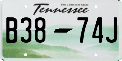 TN license plate B3874J