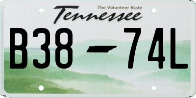 TN license plate B3874L