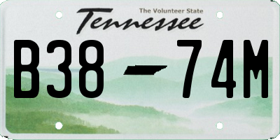 TN license plate B3874M