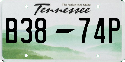 TN license plate B3874P