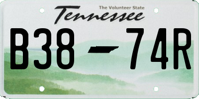 TN license plate B3874R