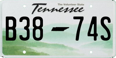 TN license plate B3874S