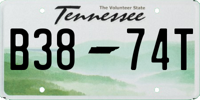 TN license plate B3874T