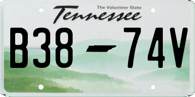 TN license plate B3874V