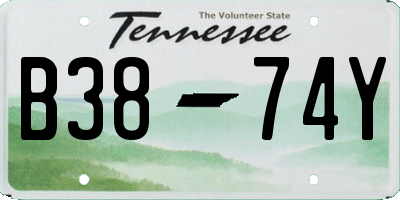 TN license plate B3874Y