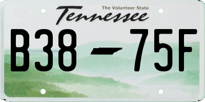 TN license plate B3875F