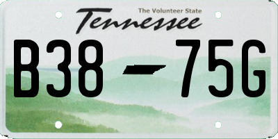 TN license plate B3875G