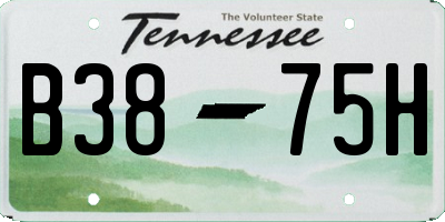 TN license plate B3875H