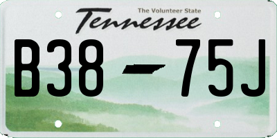 TN license plate B3875J