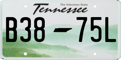 TN license plate B3875L