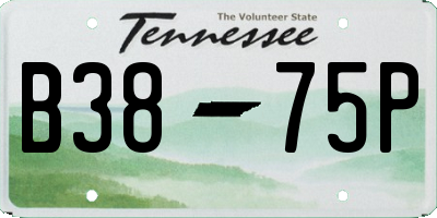 TN license plate B3875P