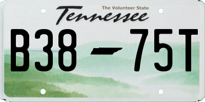 TN license plate B3875T