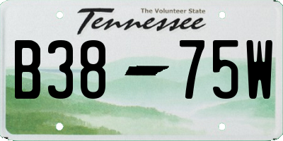 TN license plate B3875W