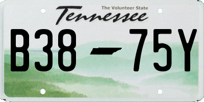 TN license plate B3875Y