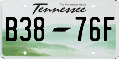 TN license plate B3876F