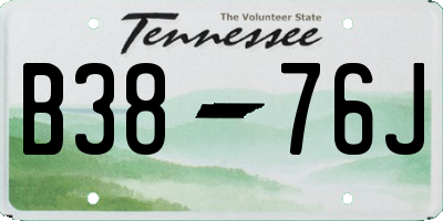 TN license plate B3876J