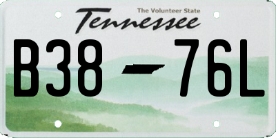 TN license plate B3876L