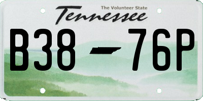 TN license plate B3876P