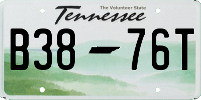 TN license plate B3876T