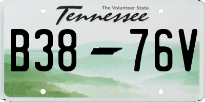 TN license plate B3876V