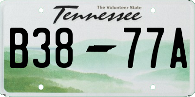TN license plate B3877A
