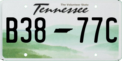 TN license plate B3877C