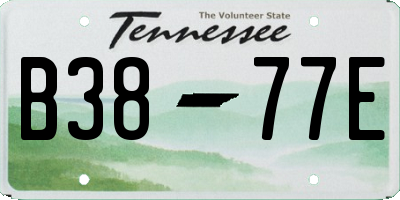 TN license plate B3877E