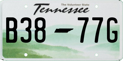 TN license plate B3877G