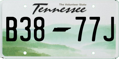 TN license plate B3877J