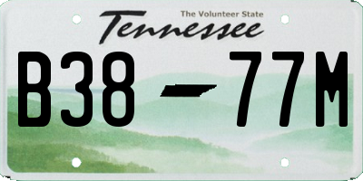 TN license plate B3877M