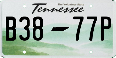 TN license plate B3877P