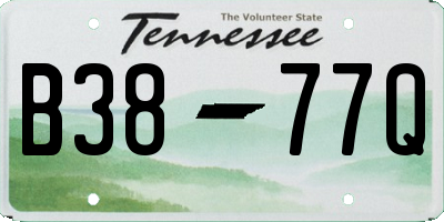 TN license plate B3877Q