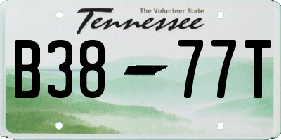 TN license plate B3877T