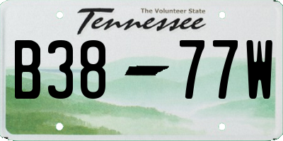 TN license plate B3877W