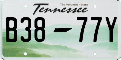 TN license plate B3877Y