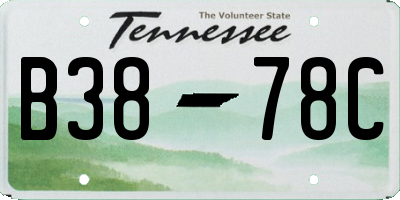 TN license plate B3878C