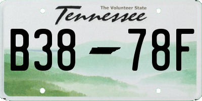 TN license plate B3878F