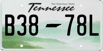 TN license plate B3878L