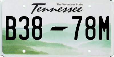 TN license plate B3878M