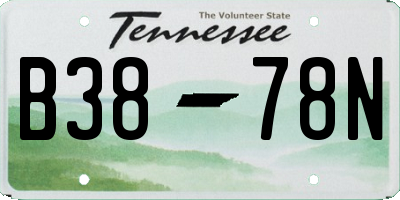 TN license plate B3878N