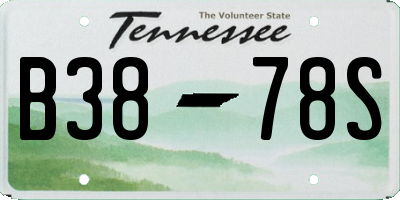 TN license plate B3878S