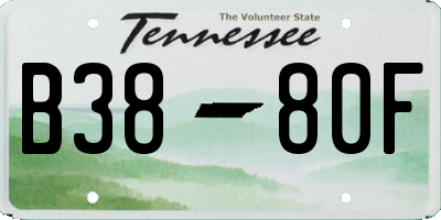 TN license plate B3880F