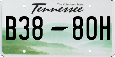 TN license plate B3880H